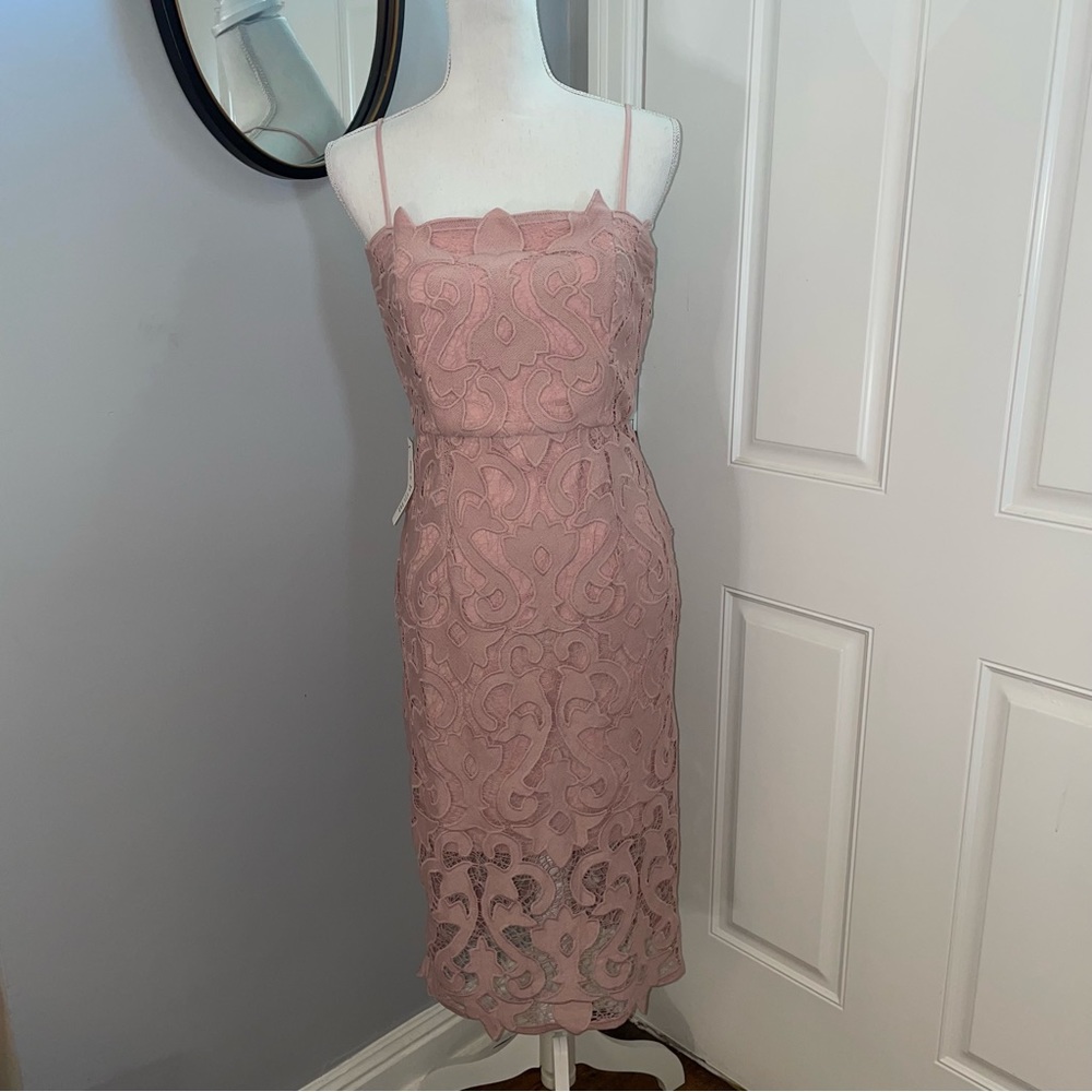 NWT Bardot Lina Lace Dress Pink Rose - Picture 1 of 16